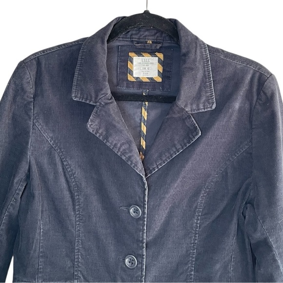 VTG H&M LABEL OF GRADED GOODS Darkest Navy Corduroy 3-Button Blazer, EUR 42 - Picture 3 of 12